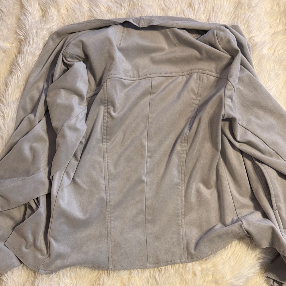 Edyson Draped Blazer in Light Gray - Picture 5 of 6